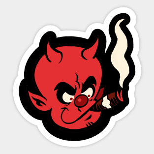 Retro Smoking Little Devil Sticker